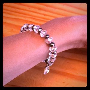 Smoky grey and clear sparkle bracelet
